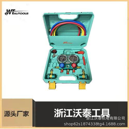 汽车空调加氟表R134a冷媒雪种压力表R22R410双表阀工具仪表高压