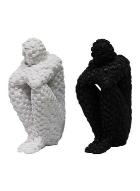 加工工装品树脂摆件 客厅居黑白马家赛克人个性艺人物马赛人饰摆