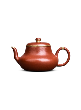 宜兴原矿大红袍全纯手工小容量功夫茶具泡茶壶家用嵌金君德120cc