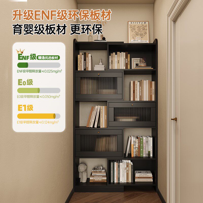 轻奢法式复古转角组合书柜可伸缩书架客厅卧室家用储物展示柜定制