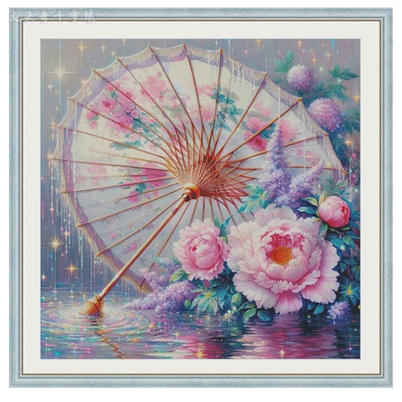 [带金属线]【ZZ5344-芍药微雨】十字绣2024新款手工客厅卧室小件