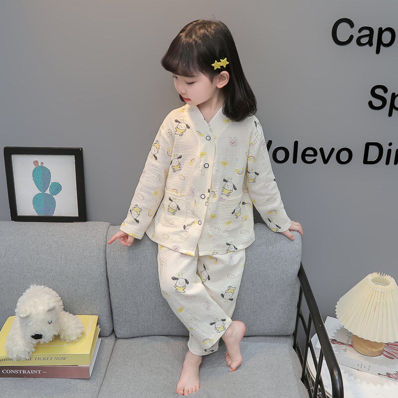女童睡衣套装2024新款春秋季女宝宝可爱狗款式休闲居家服两件套款