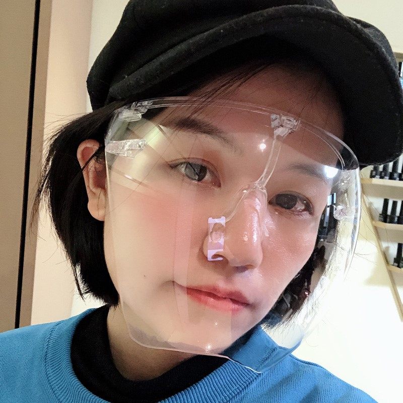 防油烟面罩女遮脸炒菜厨房烧饭防油溅专用神器透明高清面屏防飞沫