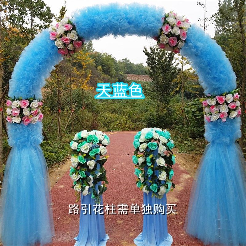新款婚庆道具花拱门绢花拱门拱门花架成品花门幸福门店庆开业拱门