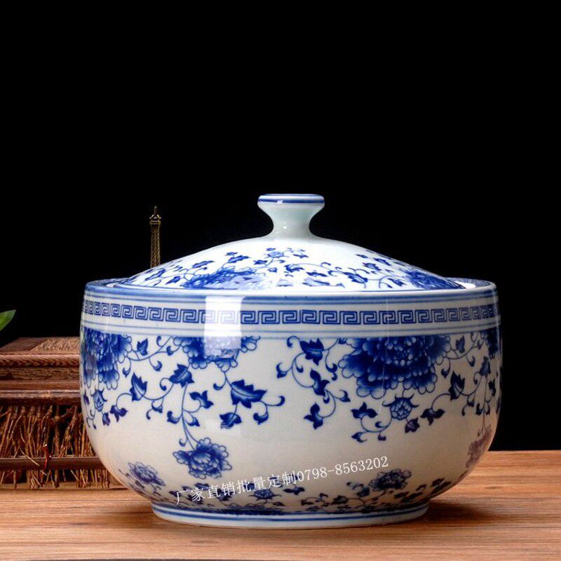 陶瓷米缸米桶咸菜鸭蛋酱菜腌菜坛子装油罐水缸20斤30斤10带盖家用