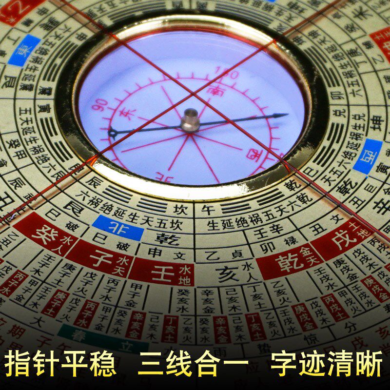 金锁玉关罗盘高精度专业砂水白话文过路吉凶随身综合定位罗经仪