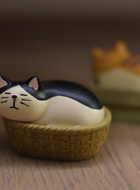 祝你好眠爱睡觉可爱胖橘猫奶牛猫公仔模型摆件氛围家居装饰
