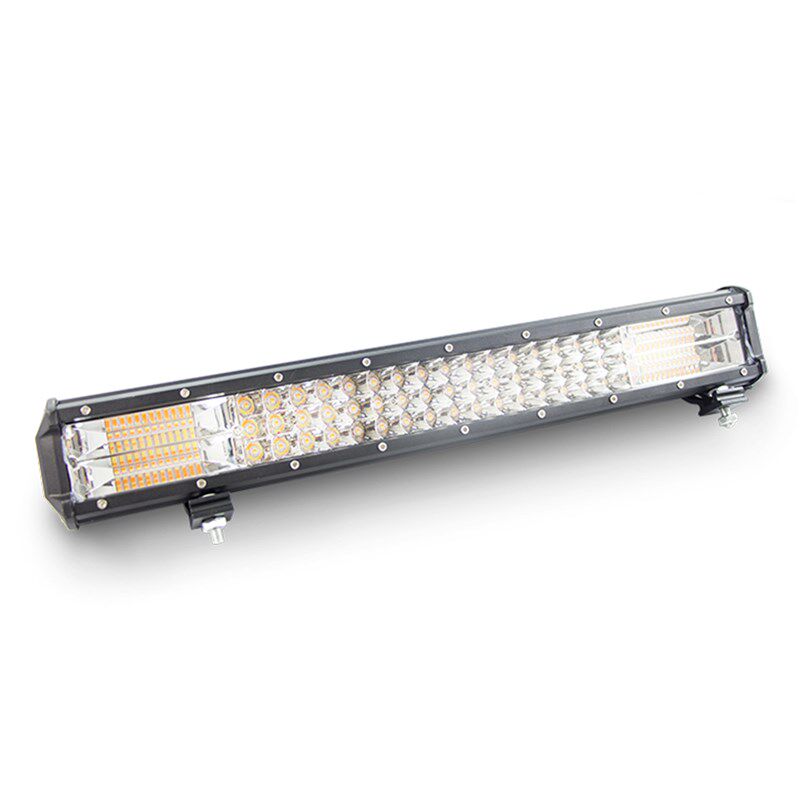汽车长条灯led射灯12v24v防水超亮中网三排货车灯强光爆闪流氓灯