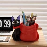 创意可爱黑猫笔筒收纳盒学生书桌面办公室儿童女孩男孩大容量摆件