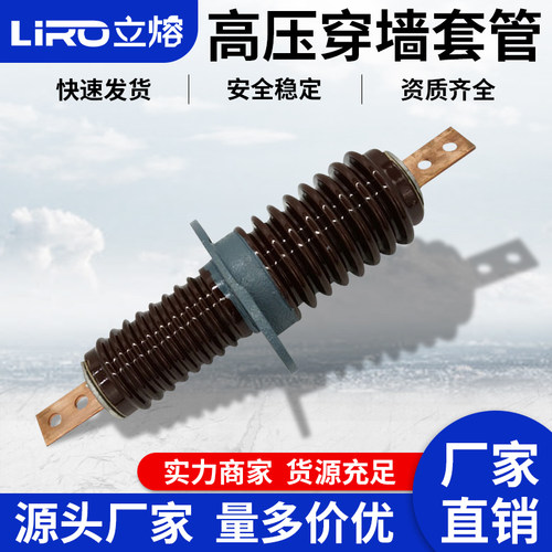 立熔户外12KV高压铜排陶瓷穿墙套管CWW-CWLB-10KV/630A/400A/200A