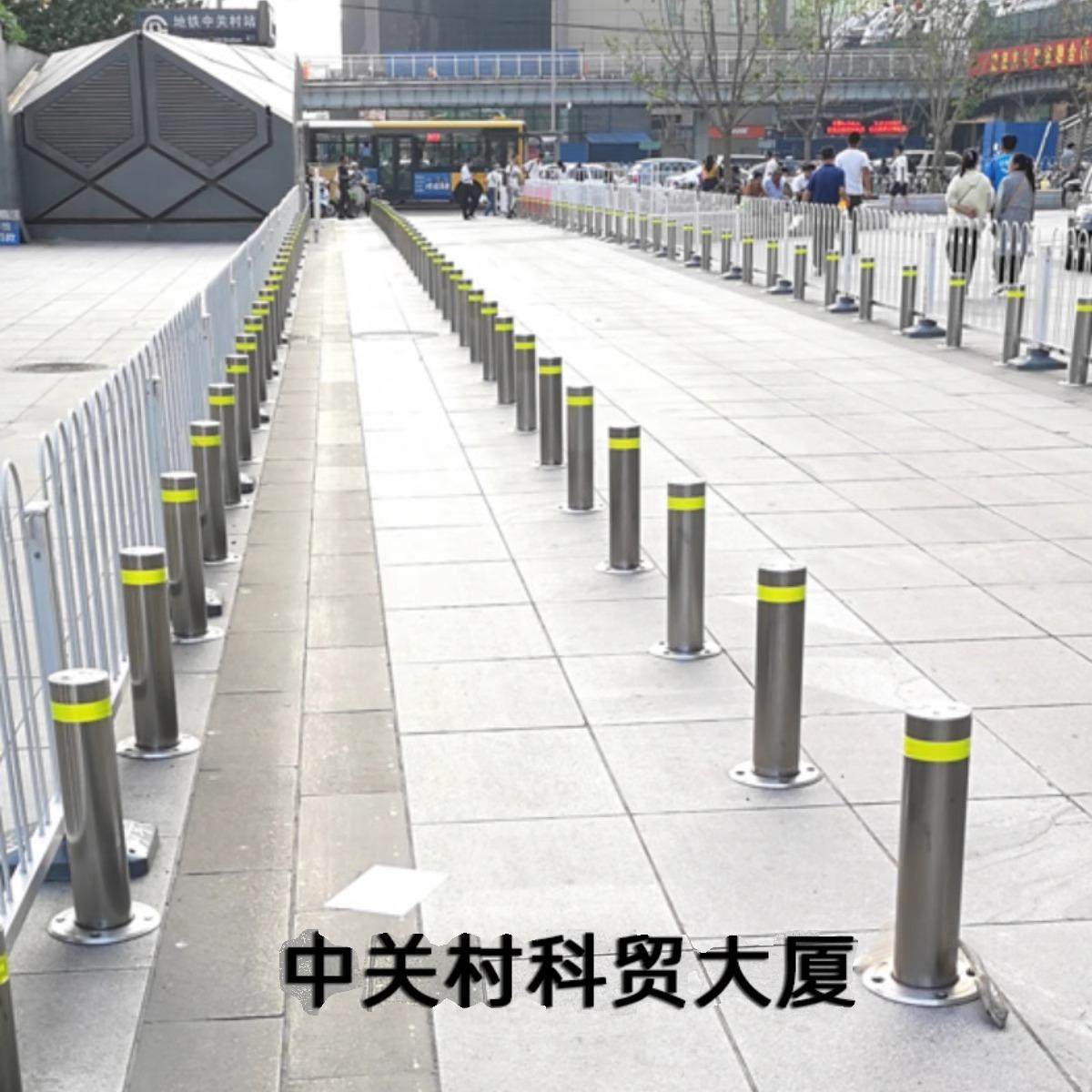 不锈钢管挡车路障防撞立柱固定式警示地桩柱护栏隔离栏加厚停车桩