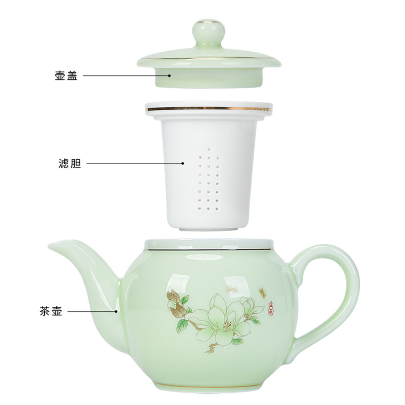 陶瓷泡茶壶带过滤网大容量家用茶杯子套装大号功夫茶具单壶冲茶器