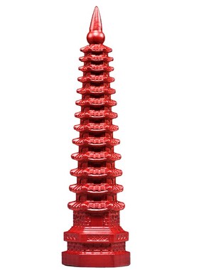 红色木雕十三层文昌塔摆件实木13层文昌塔客厅玄关书房装饰工艺品