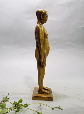 纯铜针灸铜人中医小铜人经络穴位人体模型古代中医摆件装饰老物件
