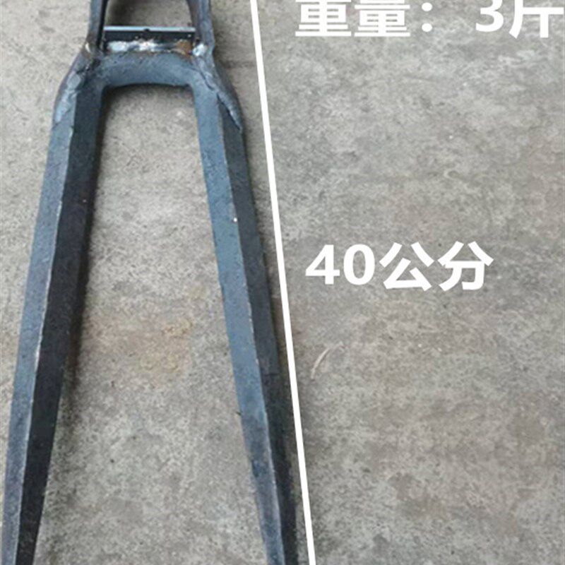 手工锻打农用二齿锄头老款开荒硬土两齿锄头锰钢老式挖地二齿耙子