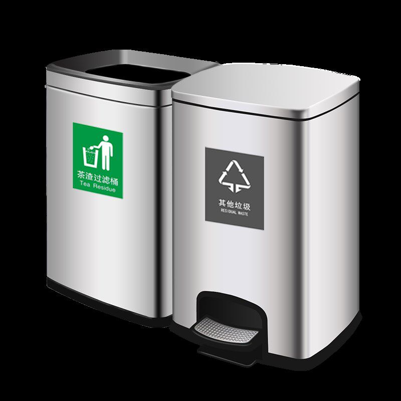 商用不锈钢茶水桶茶叶废水桶滤茶桶大号办公室茶渣茶漏分离垃圾桶