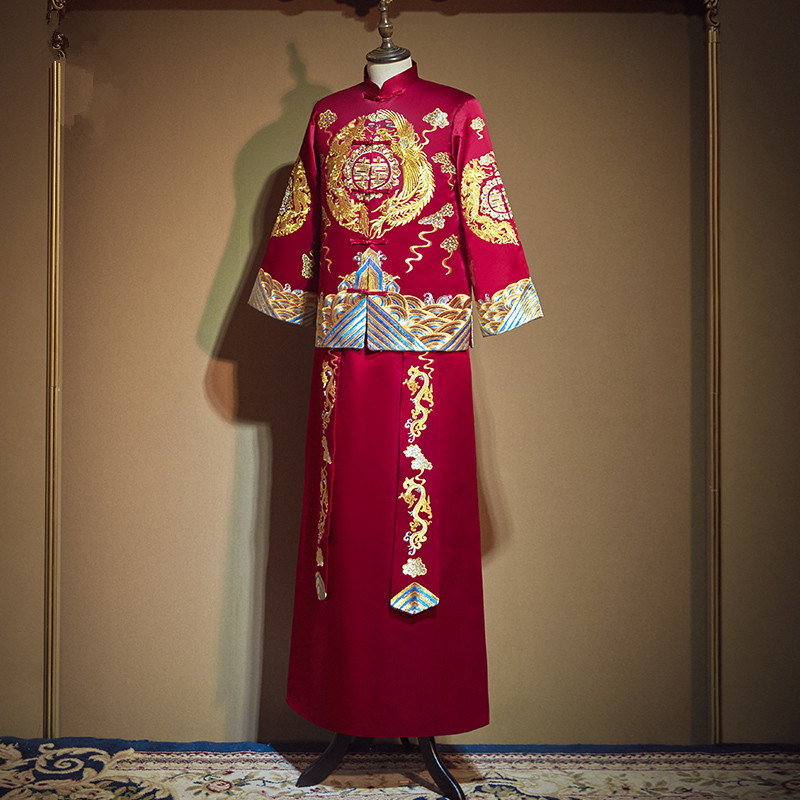 2026新款秀禾服男中式婚礼新郎服敬酒服男款礼服男士结婚唐装薄款图片