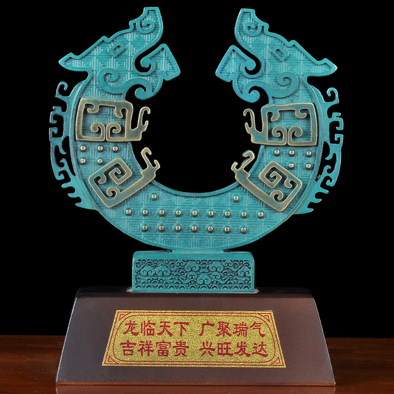 纯铜双龙聚福龙摆件家居客厅电视柜装饰品工艺品公司商务庆典礼品