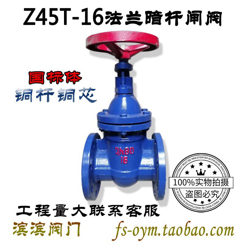 Z45T-16铜杆铜芯法兰闸阀 手动铸铁闸板阀DN50 65 80 100 150 200