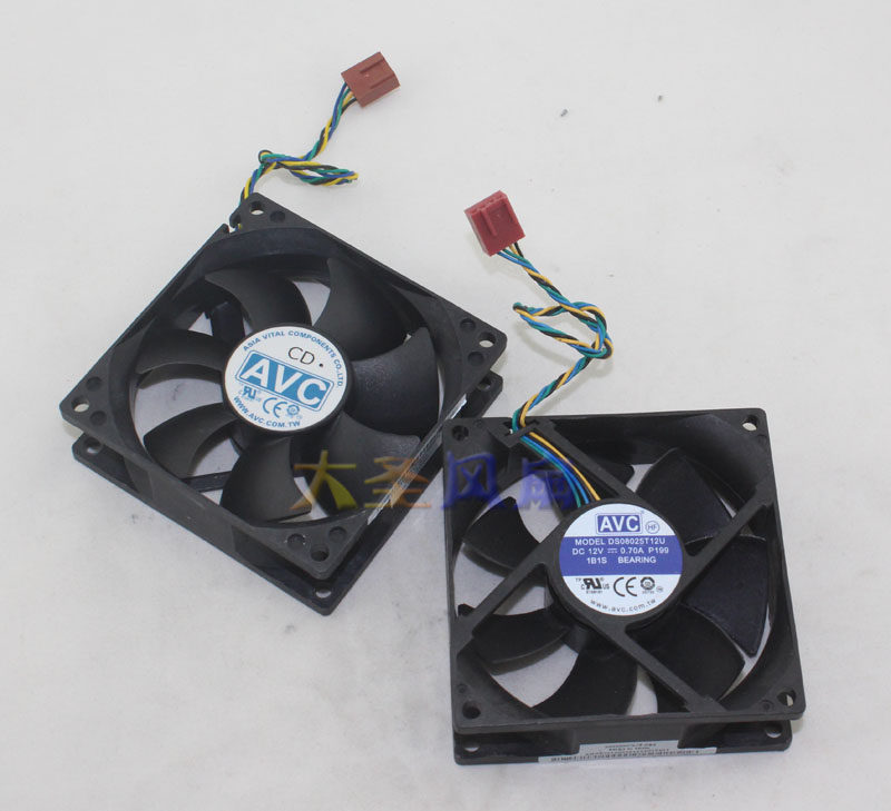 全新AVC 8CM I3/I5 4针静音CPU风扇 DS08025R12U DS08025T12U