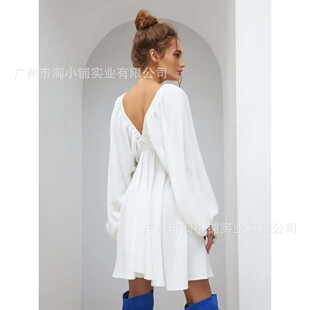 2026新款夏季家居服女士气质百搭舒适潮流长裙度假风长袖连衣裙高