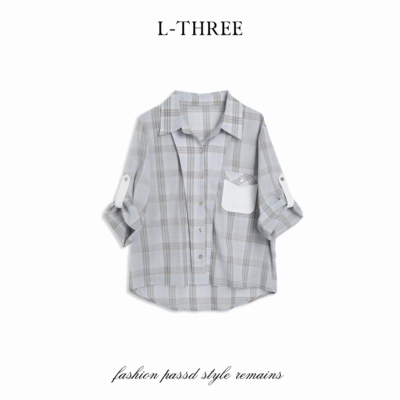 【溯源首发】L-THREE『会呼吸的衬衫』清爽透气蓝格衬衣