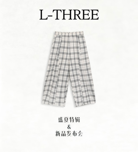 L-THREE『懒人格子裤』遮胯版！松弛休闲裤 L3307-B