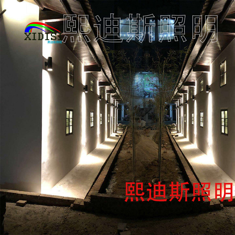 户外壁灯防水别墅庭院灯室外过道灯双头射灯民宿酒店外墙水泥壁灯
