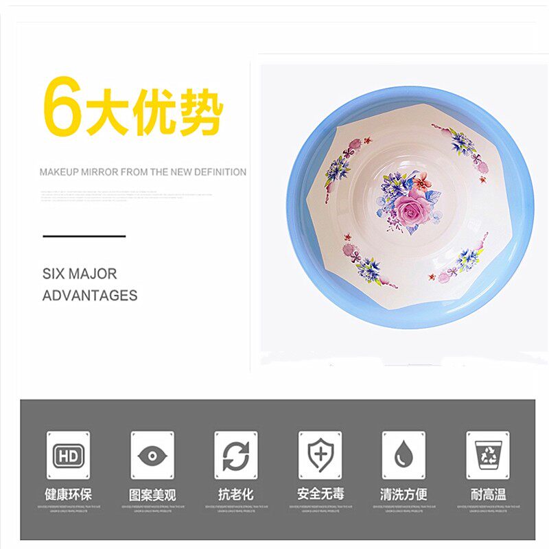 36cm特厚搪瓷盆老式搪瓷脸盆宝宝盆洗PP盆和面电磁炉明火加热包邮