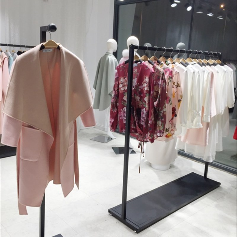 高档服装店衣架展示架靠墙货架中岛架女装店铁艺服装架包邮