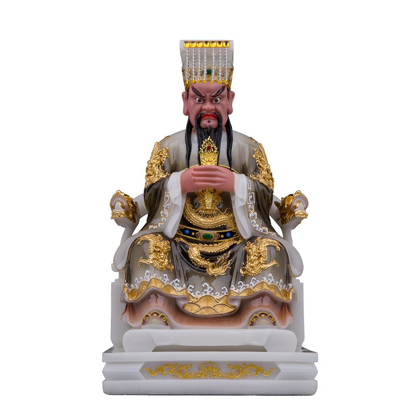酆都大帝神像 丰都大帝神像 北阴大帝汉白玉北太帝君家用工艺摆件