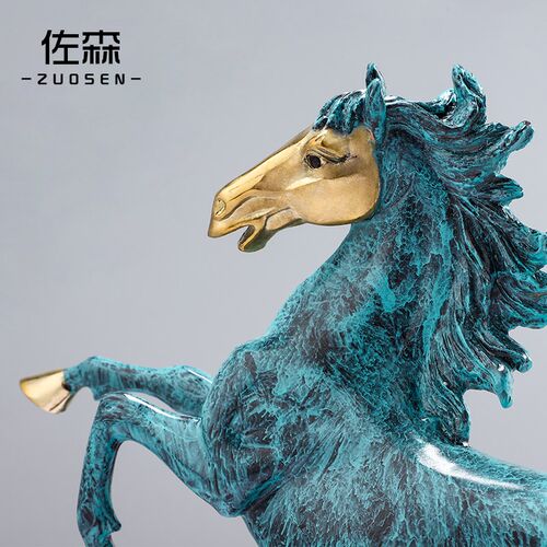 佐森招财生肖铜马摆件办公室客厅桌面家居创意装饰品乔迁开业送礼