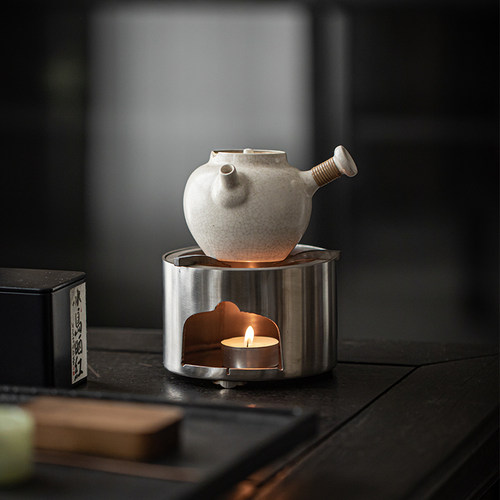 草木祠 不锈钢户外小茶炉温茶炉煮茶器温酒炉蜡烛酒精灯底座火炉