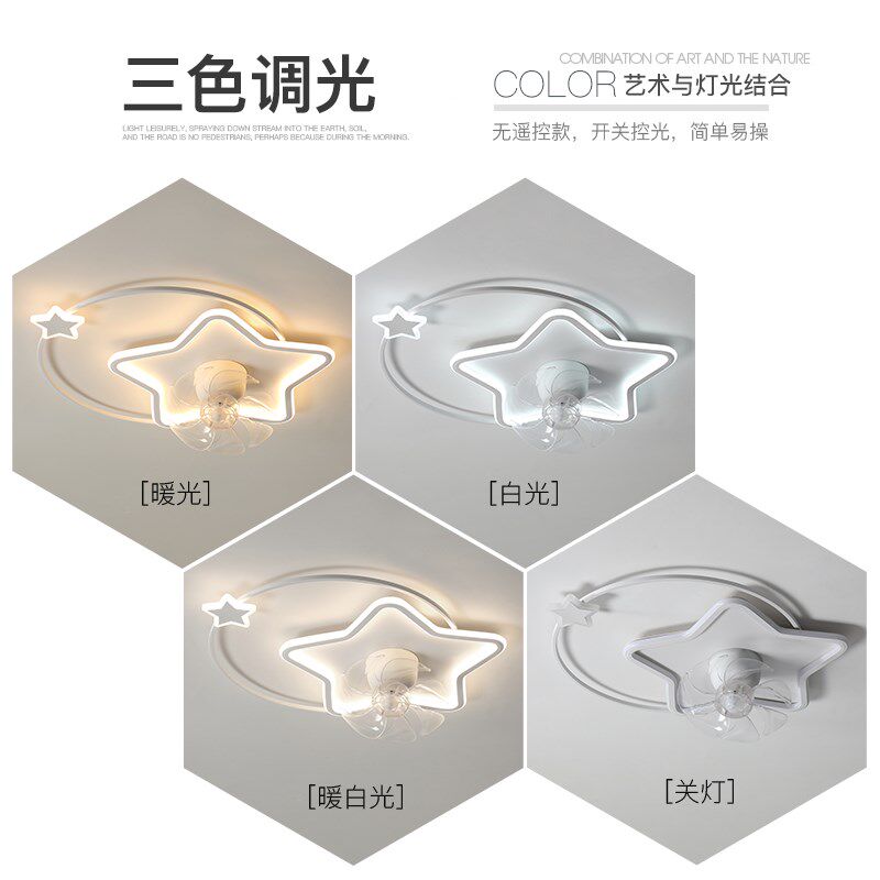 儿童房风扇灯led吸顶灯创意男孩女孩房间灯2025新款客厅卧室灯具