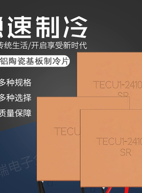 TECu1-24104 纯紫铜制冷片制冷器24V快速导热致冷芯片40*40*1.9MM