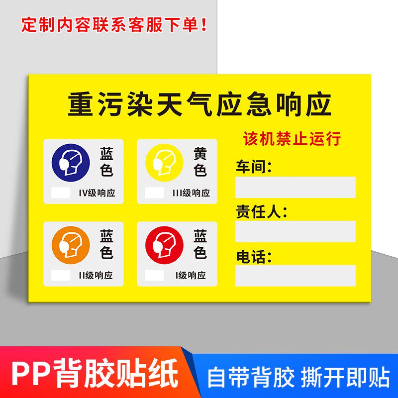 一厂一策公示牌工业企业重污染天气应急响应措施工厂环保环境保护