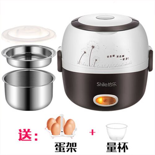 电热饭盒保温多功能不锈钢双层可插电加热蒸煮饭器小型带饭盒微波