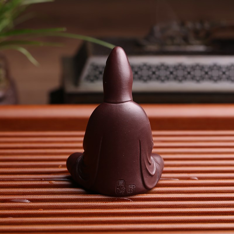 精品原矿紫砂茶宠摆件观音菩萨全手工可养茶玩创意茶台禅意装饰