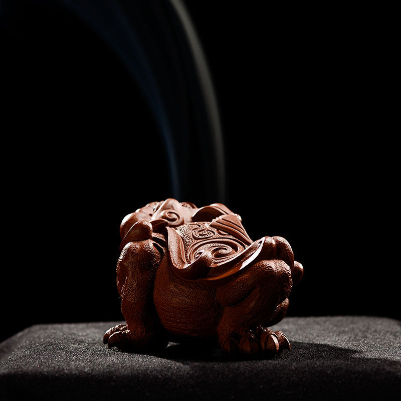 柏年堂 吉柏年 紫砂雕塑茶宠摆件 手工可养招财 金蟾 丹青