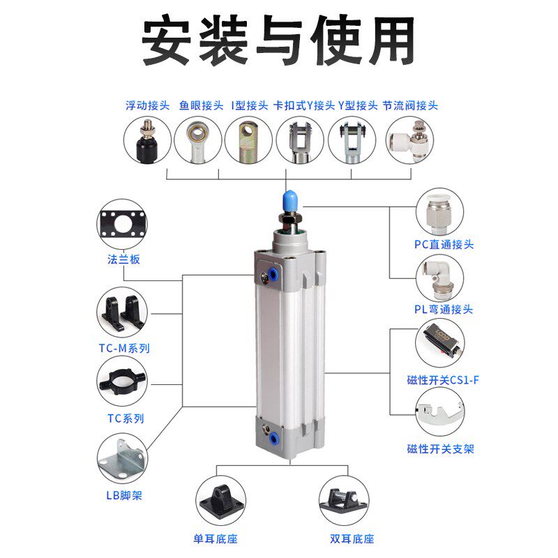 气力可型标准气缸DN40/50/63/80/100*50*75*100*125*150*200*300