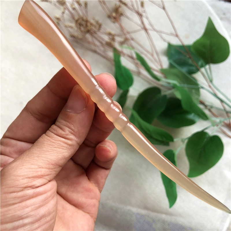 角艺轩天然白水牛角发簪多吉米古典古风发钗简约百搭盘发头饰发饰
