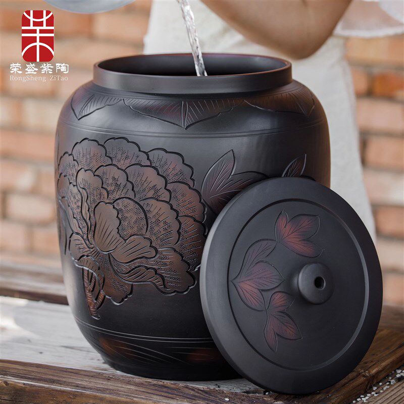 水缸陶瓷水桶纯净水桶中式茶桌蓄水桶储水用泡茶老式饮水抽水大号