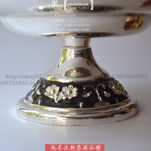 米佳精品雕花欧式水果盘果篓黑胶果盆家居摆件饰品KTV酒店用品