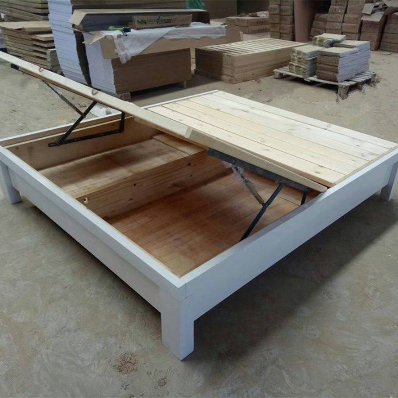 实木床箱床架1.2米单人床液压储物床体双人1.8米烤漆加厚实木床