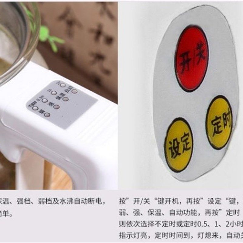 加厚全玻璃养生壶一体式多功能全自动电水煮茶熬药煲汤桦树茸药膳