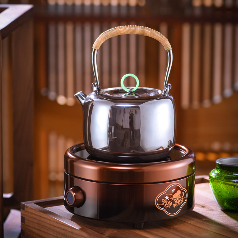 晋芳 高端金属电陶炉煮茶器银壶专用炉静音 家用日式烧水电茶炉