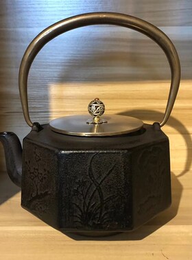 手工铸铁壶家用烧水壶生铁茶壶新中式装饰摆件茶室博古架复古茶具