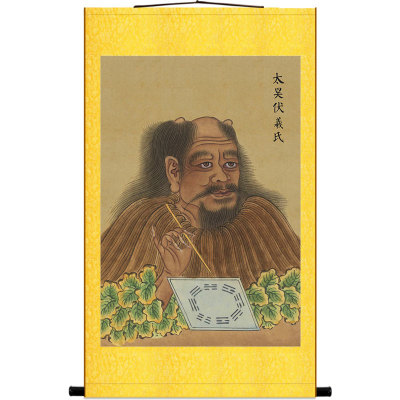 三皇五帝画像 黄帝伏羲神农炎帝人物卷轴挂画 复古装饰画定制订做