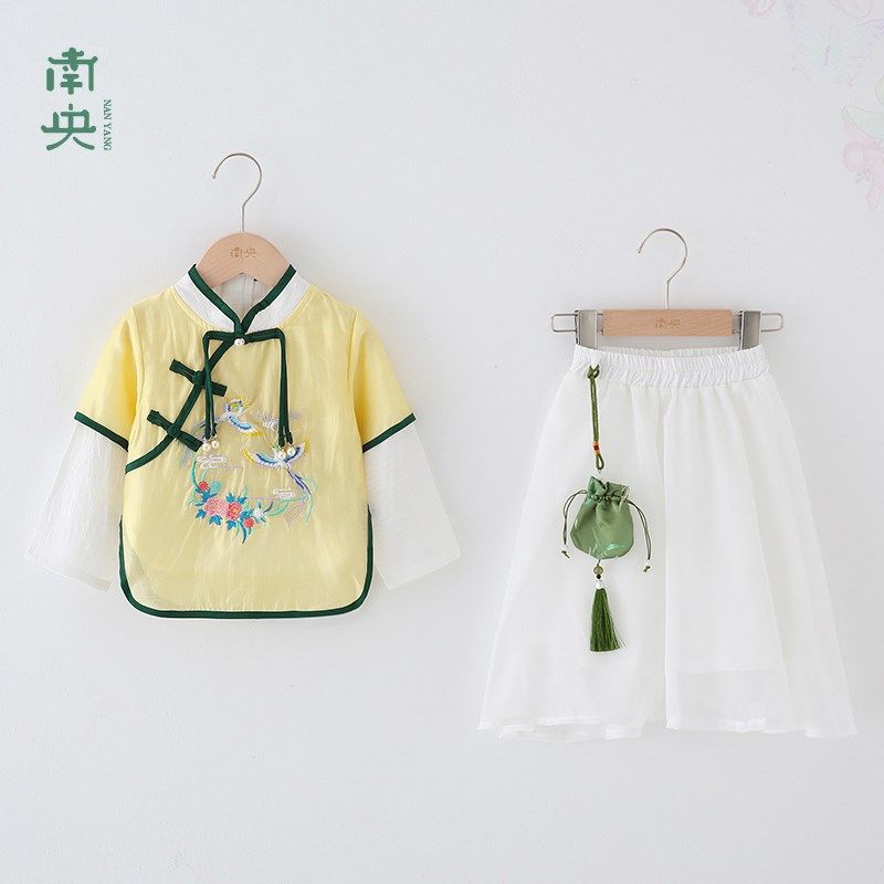 儿童汉服男童春秋薄款女童唐装姐兄妹装中国风古装小孩中秋演出服