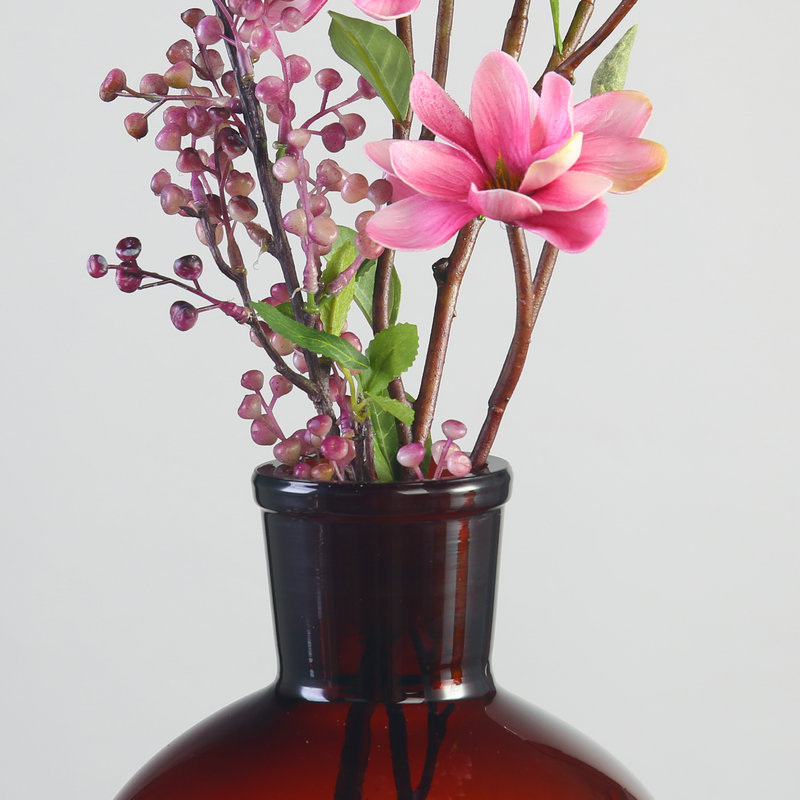 复古棕色花瓶北欧茶色大号花插干花鲜花客厅餐桌样板摆件花器